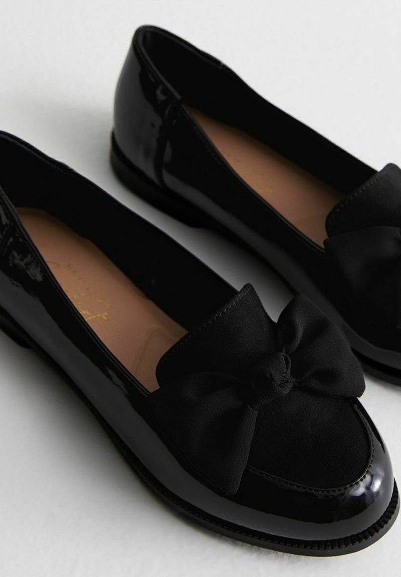 New Look Wide Fit New Look Wide Fit COMFORT WIDE FIT BOW FRONT - Slip-ons - black Kostenlose Rückgabe