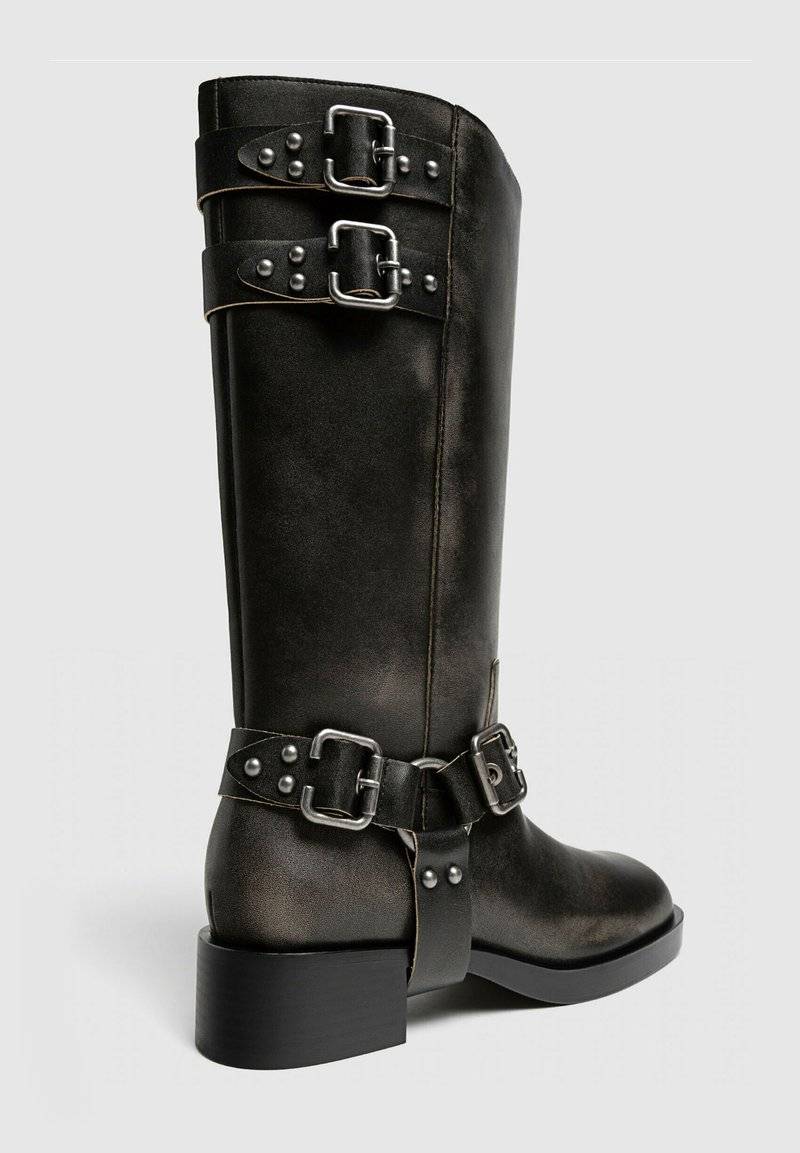 Stradivarius Stradivarius Cowboy/Biker boots - dark grey Bis zu 50% Rabatt