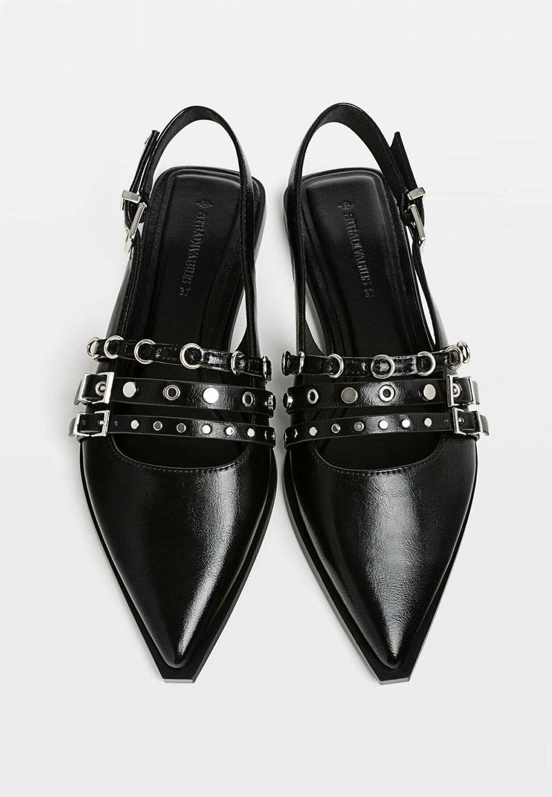 Stradivarius Stradivarius Slingback ballet pumps - black Nur für heute