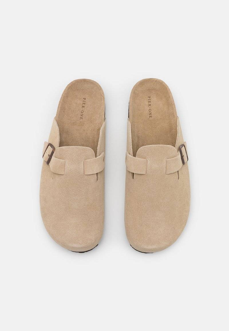 Pier One Pier One LEATHER UNISEX - Slippers - beige Bis zu 55% Rabatt
