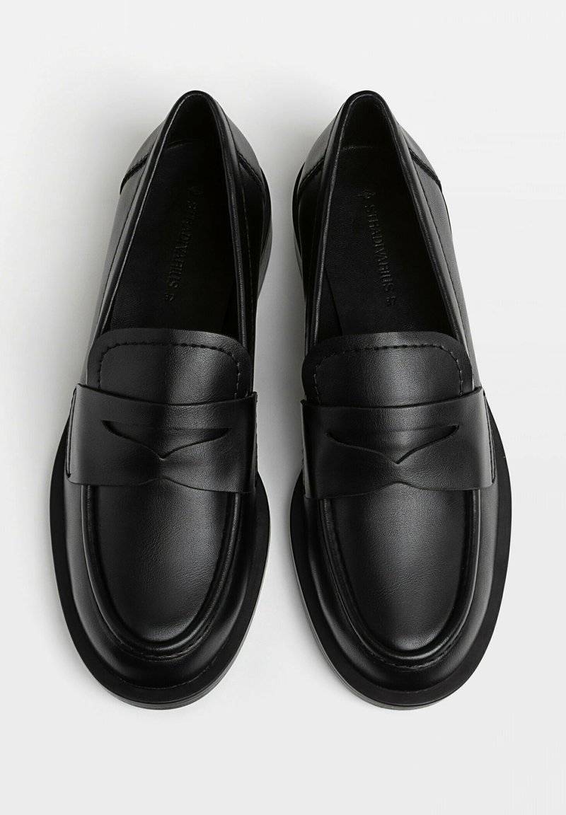 Stradivarius Stradivarius LOAFERS - Slip-ons - black Super Rabatt