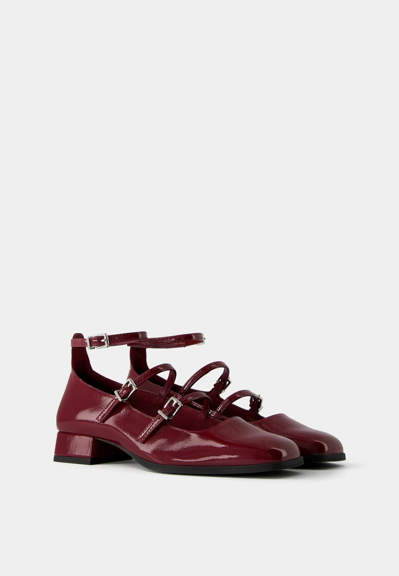 Bershka Bershka MARY JANES - Ankle strap ballet pumps - dark red Kostenloser Versand international