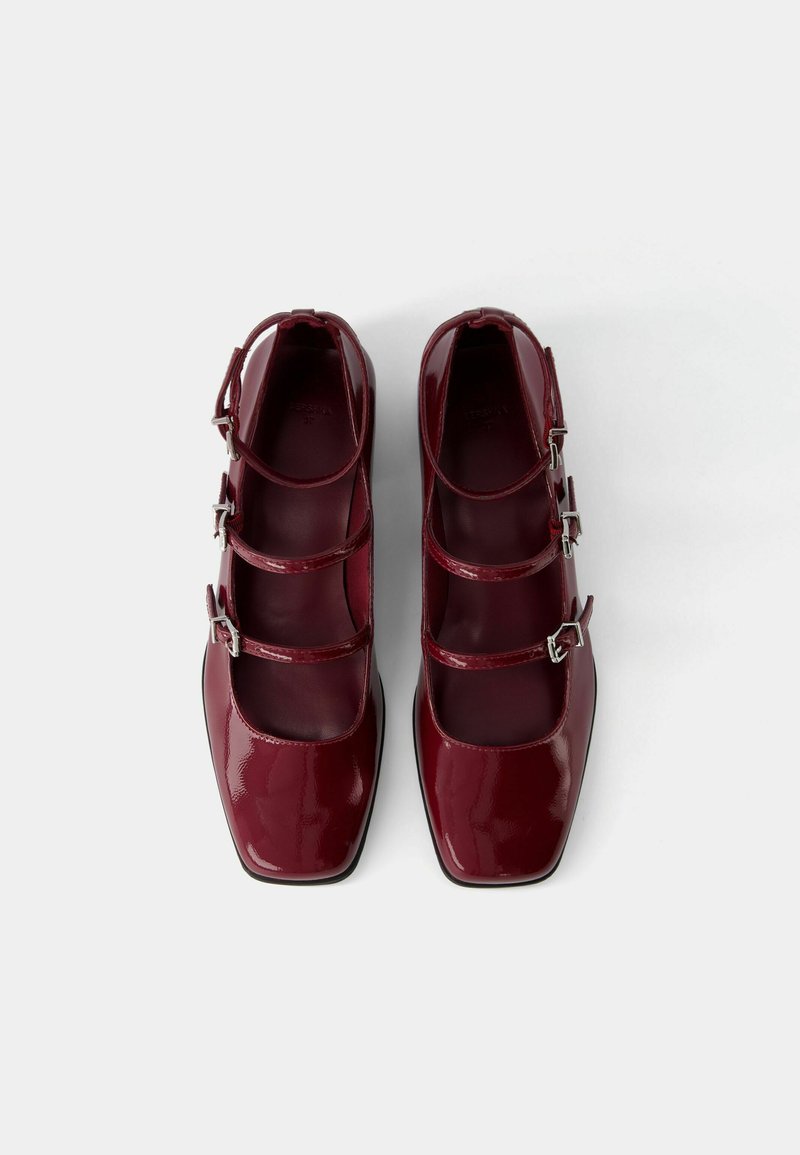 Bershka Bershka MARY JANES - Ankle strap ballet pumps - dark red Kostenloser Versand international