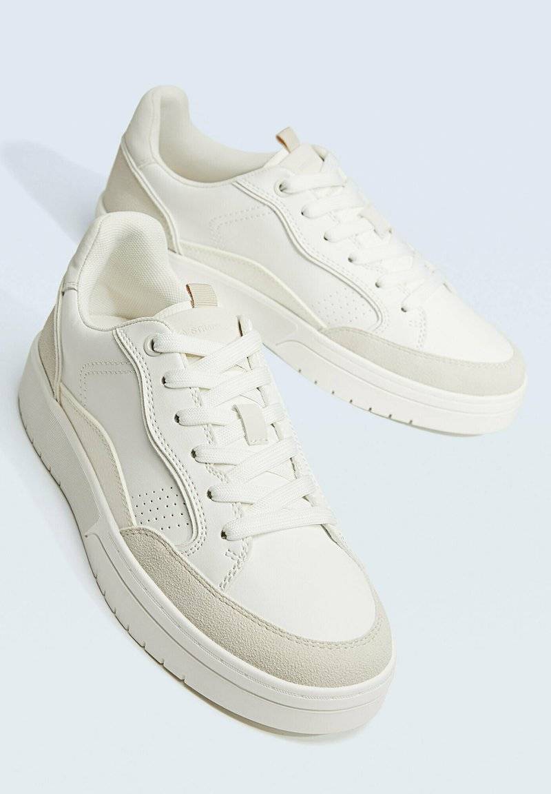 Stradivarius Stradivarius CONTRAST - Trainers - white 50% Rabatt für begrenzte Zeit