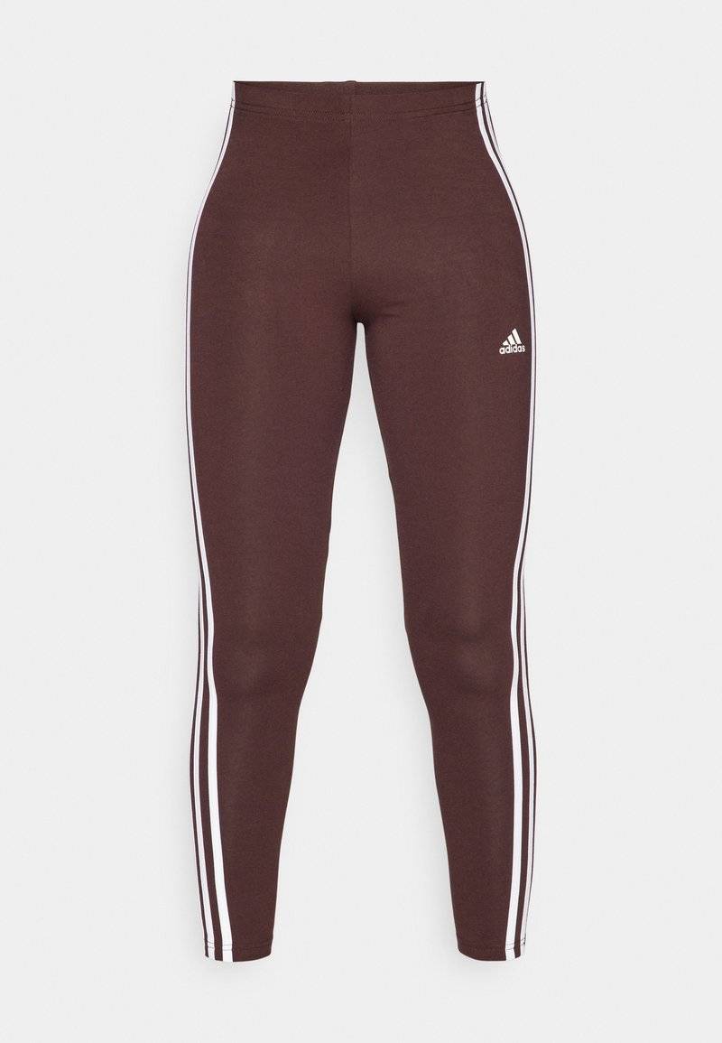 adidas Sportswear adidas Sportswear ESSENTIALS 3 STRIPES HIGH WAISTED - Leggings - shadow brown Tiefpreis