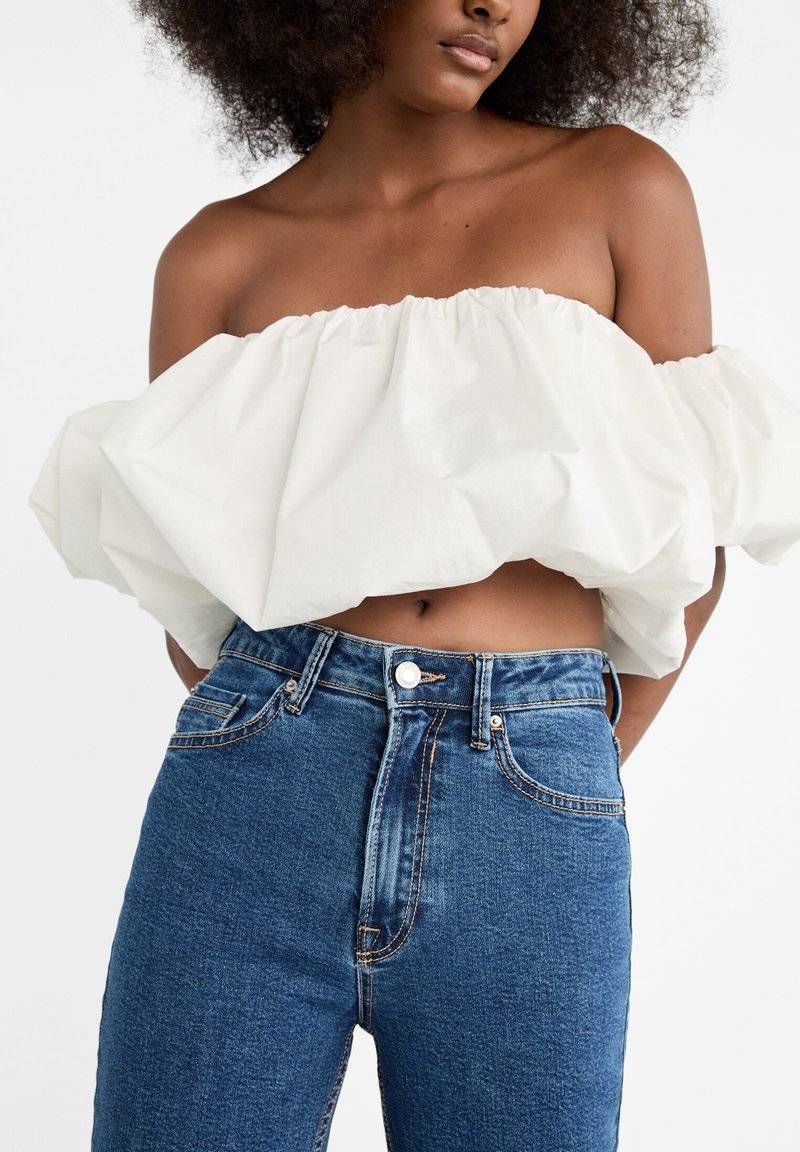 Stradivarius Stradivarius MOM - Relaxed fit jeans - raw denim Clearance-Verkauf