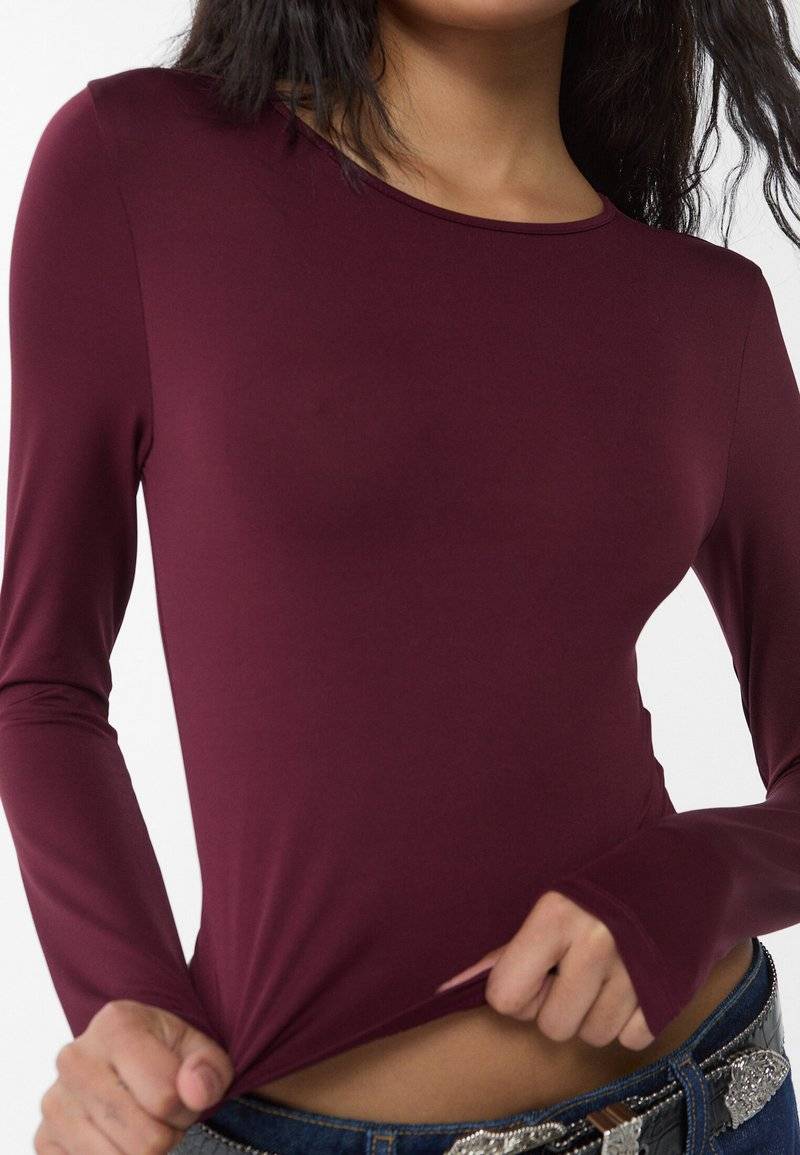 Stradivarius Stradivarius Long sleeved top - bordeaux Speichern exportieren