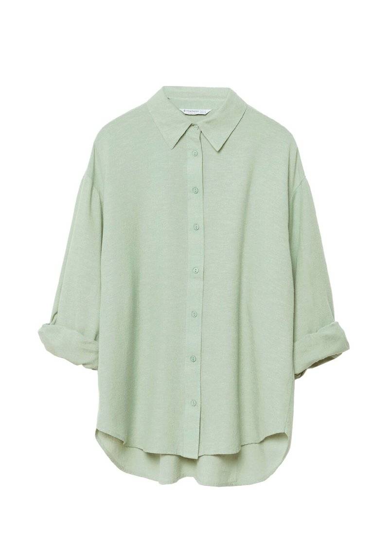 Stradivarius Stradivarius RUSTIKALES DAILY - Button-down blouse - khaki zollfrei