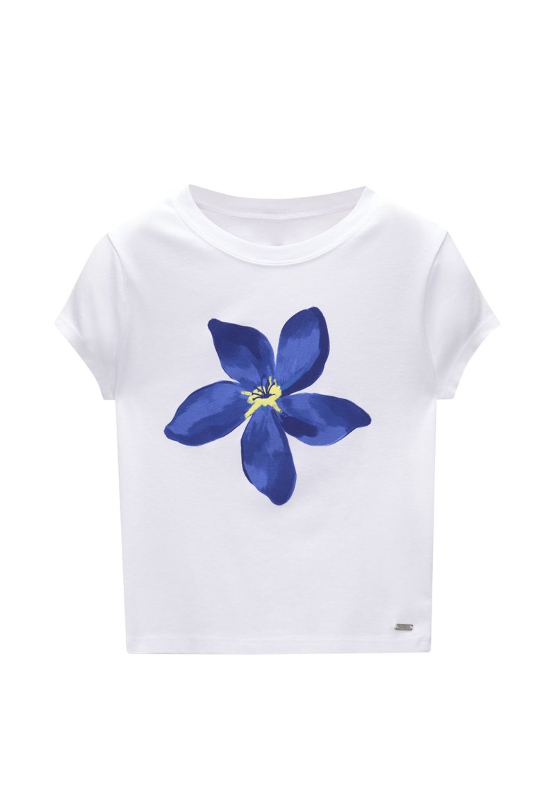 PULL&BEAR PULL&BEAR SHORT SLEEVE FLORAL - Print T-shirt - white 50% Rabatt für begrenzte Zeit