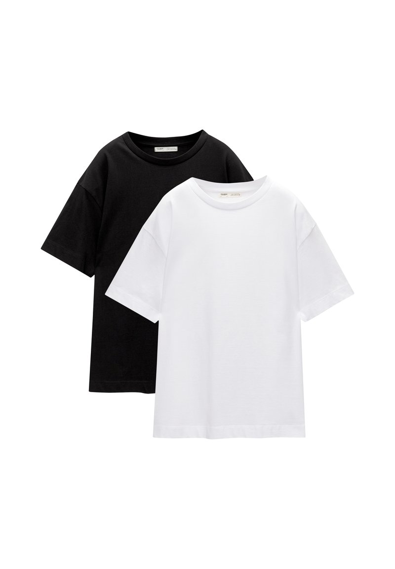 PULL&BEAR PULL&BEAR SHORT SLEEVE - PACK OF 2 - Basic T-shirt - white Rabatte dieses Monats