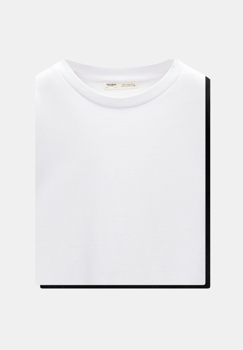 PULL&BEAR PULL&BEAR SHORT SLEEVE - PACK OF 2 - Basic T-shirt - white Rabatte dieses Monats