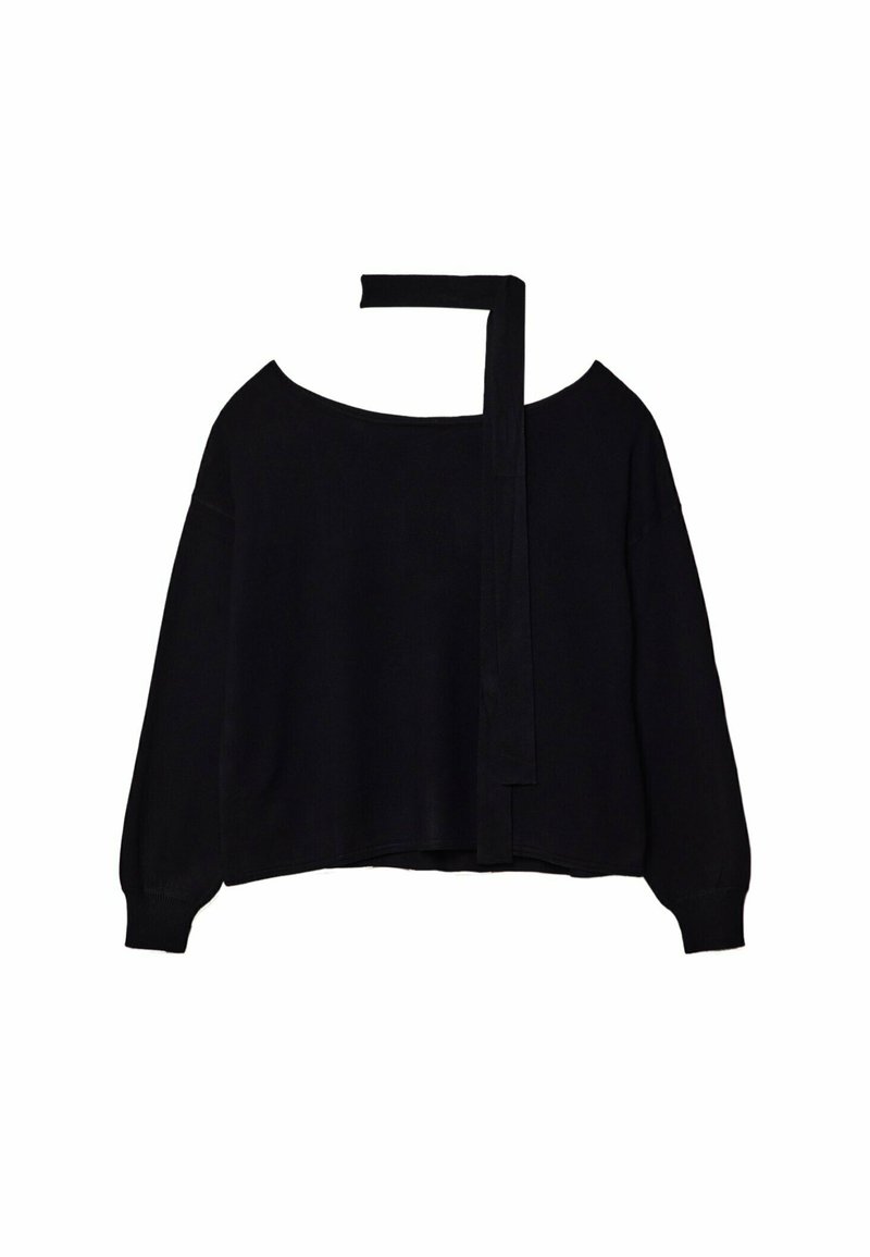 Stradivarius Stradivarius BOAT NECK - Jumper - black Outlet