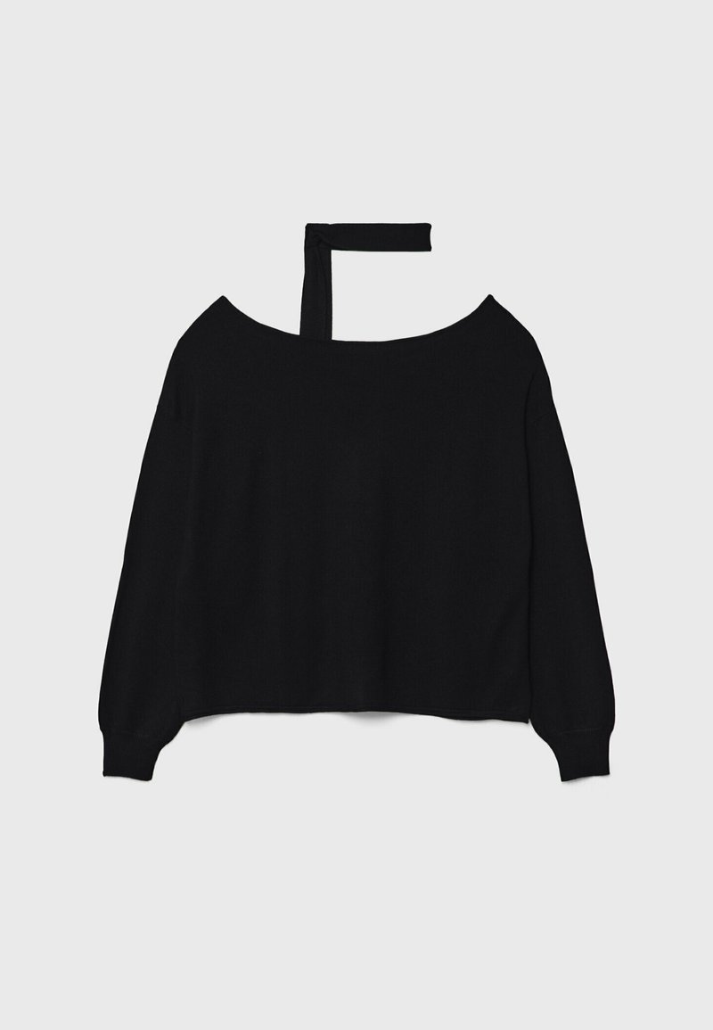 Stradivarius Stradivarius BOAT NECK - Jumper - black Outlet