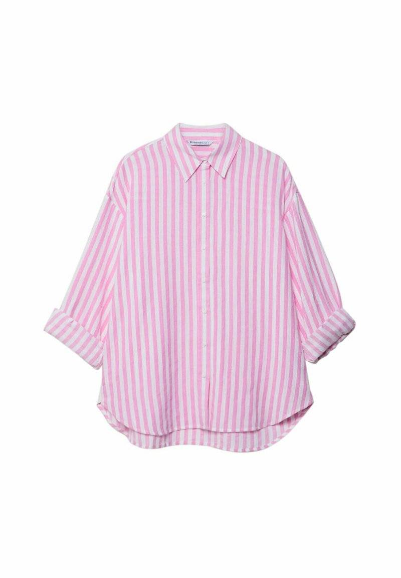 Stradivarius Stradivarius STRIPED - Button-down blouse - light pink Verkauf