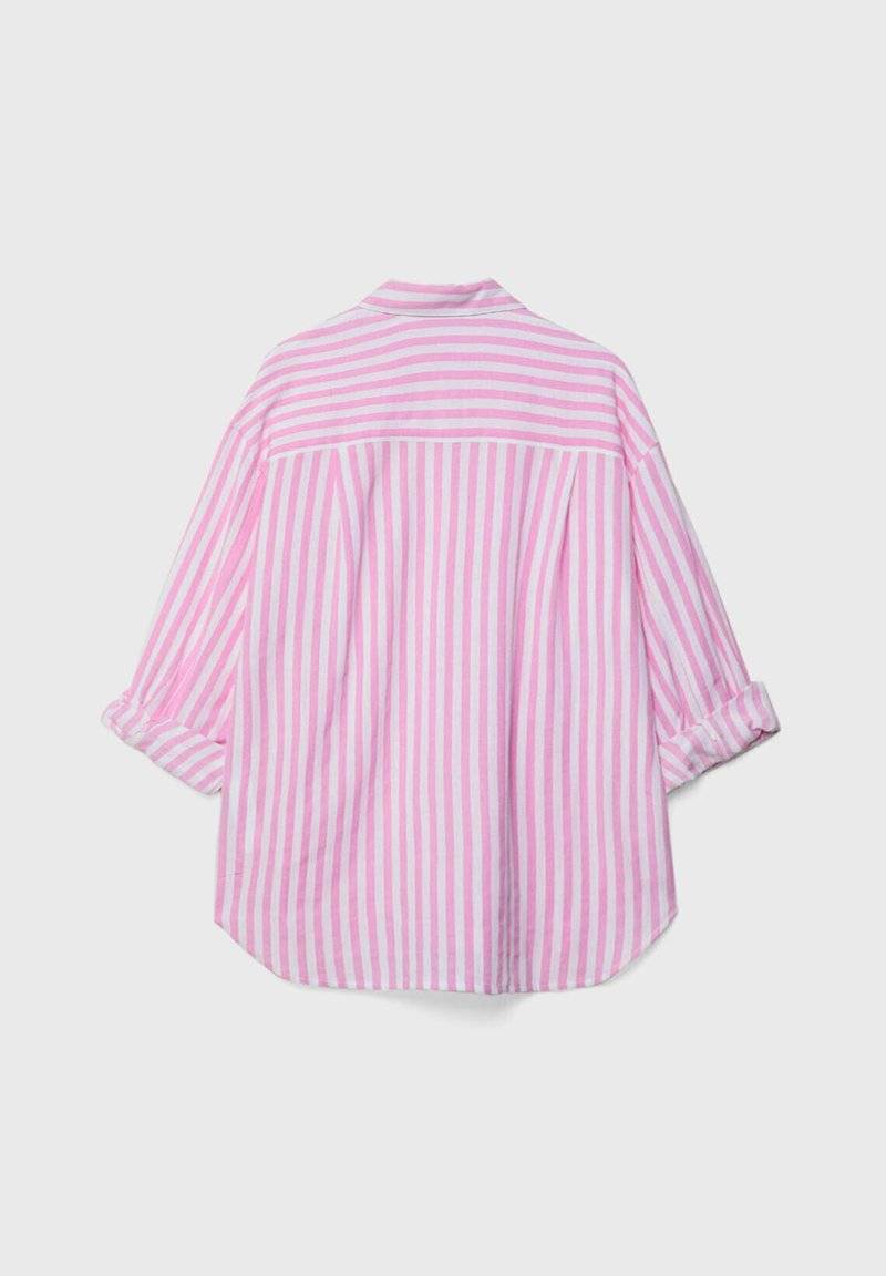 Stradivarius Stradivarius STRIPED - Button-down blouse - light pink Verkauf