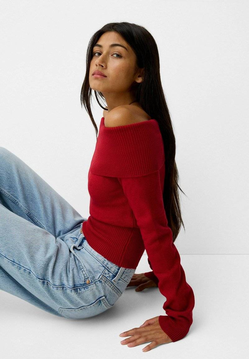 Bershka Bershka Jumper - red Kostenloser Versand