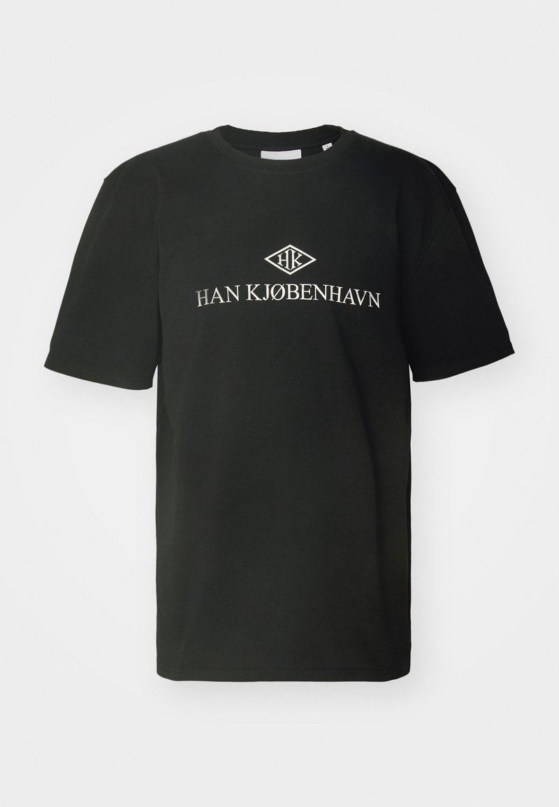 Han Kjøbenhavn Han Kjøbenhavn LOGO BOXY TEE UNISEX - Print T-shirt - black Online Outlet
