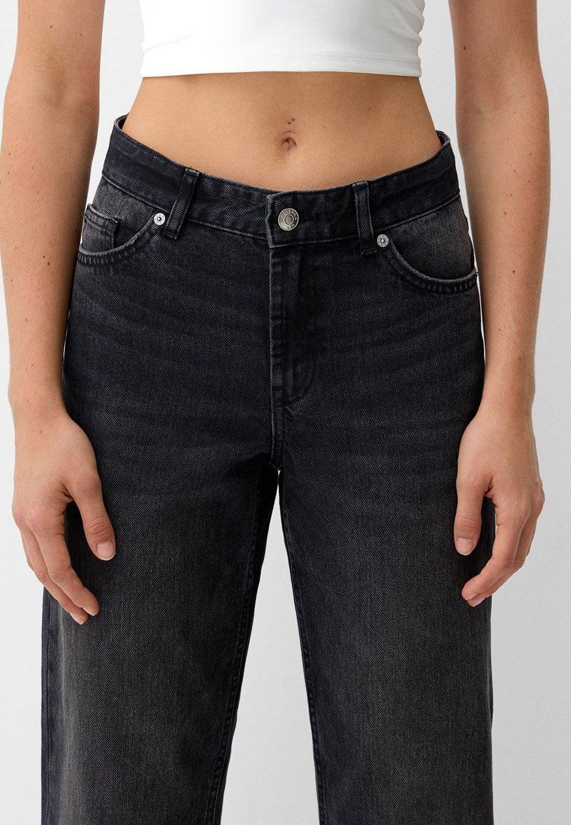 Bershka Bershka Straight leg jeans - dark grey Black Friday Preise