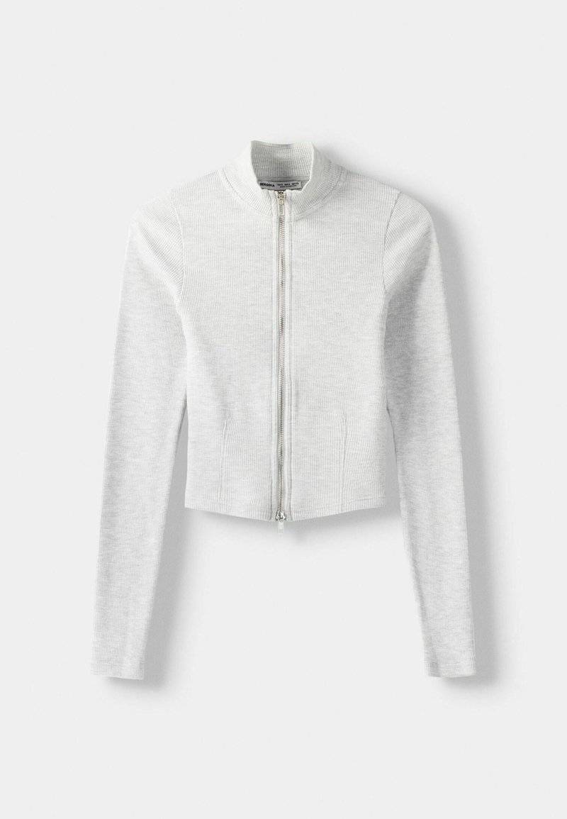Bershka Bershka LONG SLEEVE - Cardigan - mottled grey 2025