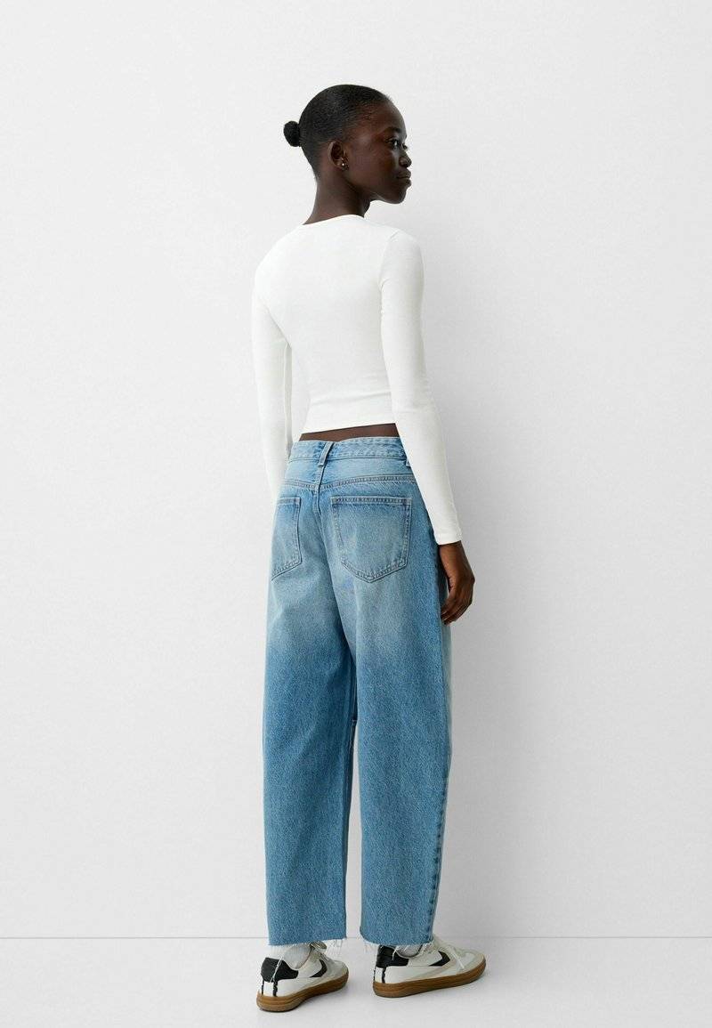Bershka Bershka LONG SLEEVE - Long sleeved top - white Online
