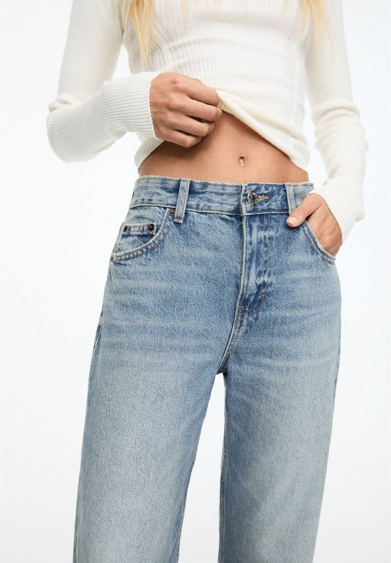 PULL&BEAR PULL&BEAR MID - Straight leg jeans - stone blue denim Auslauf