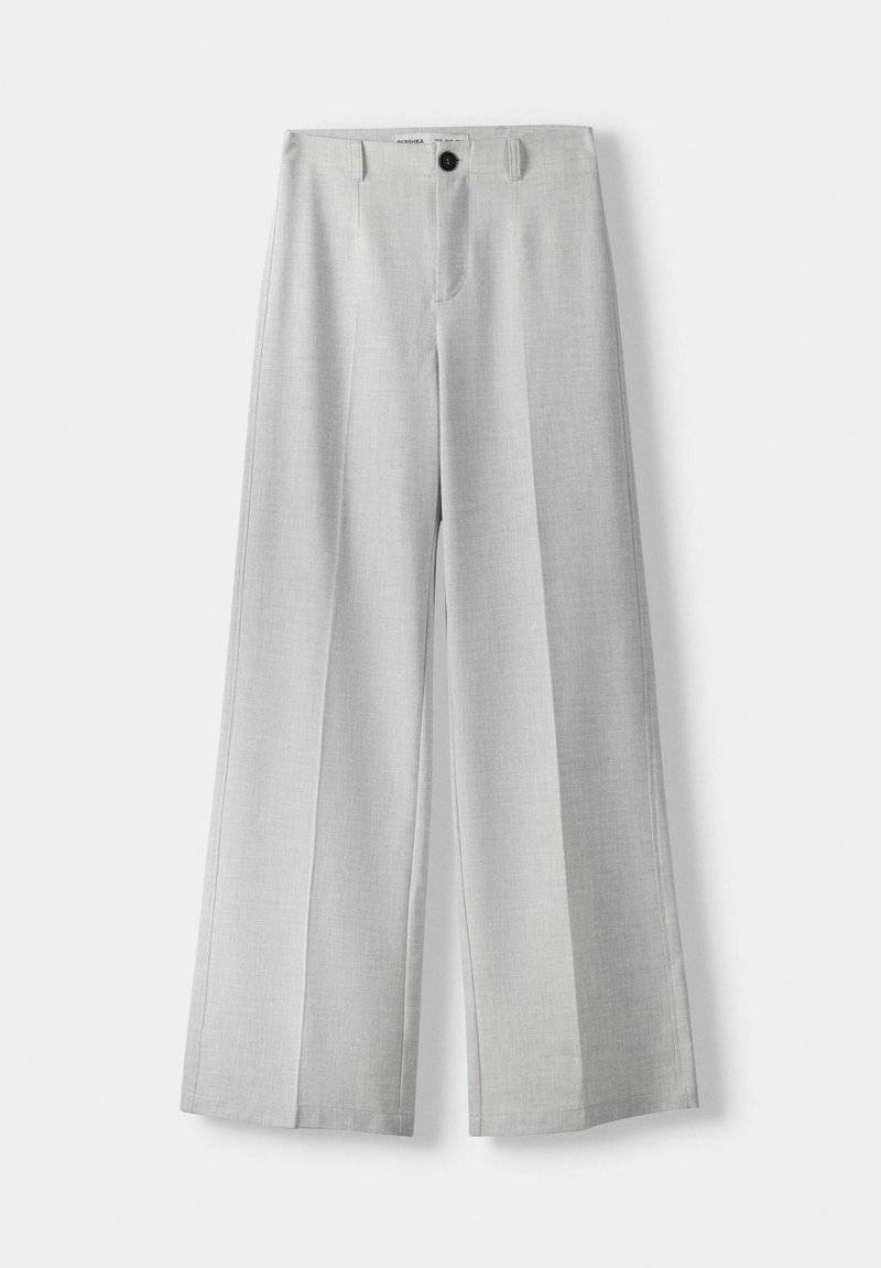 Bershka Bershka WIDE TAILORED - Trousers - mottled grey Verkauf