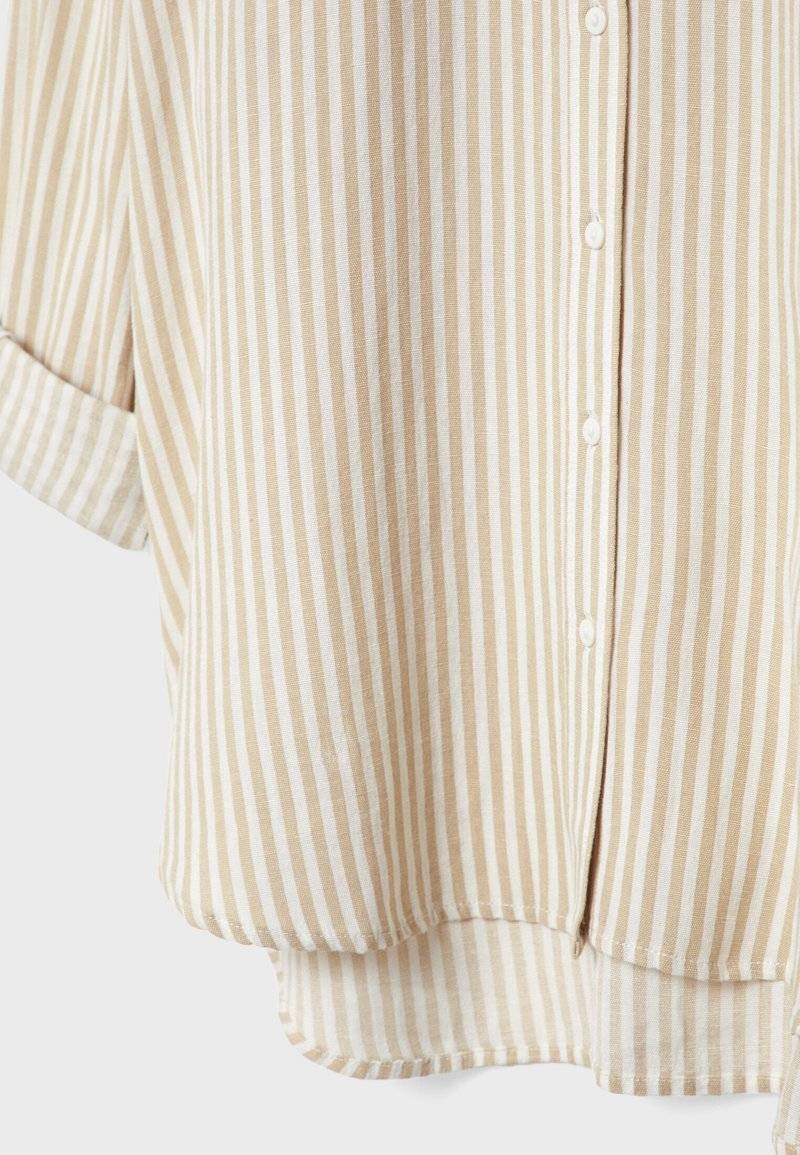 Stradivarius Stradivarius STRIPED - Button-down blouse - stone Schlussverkauf