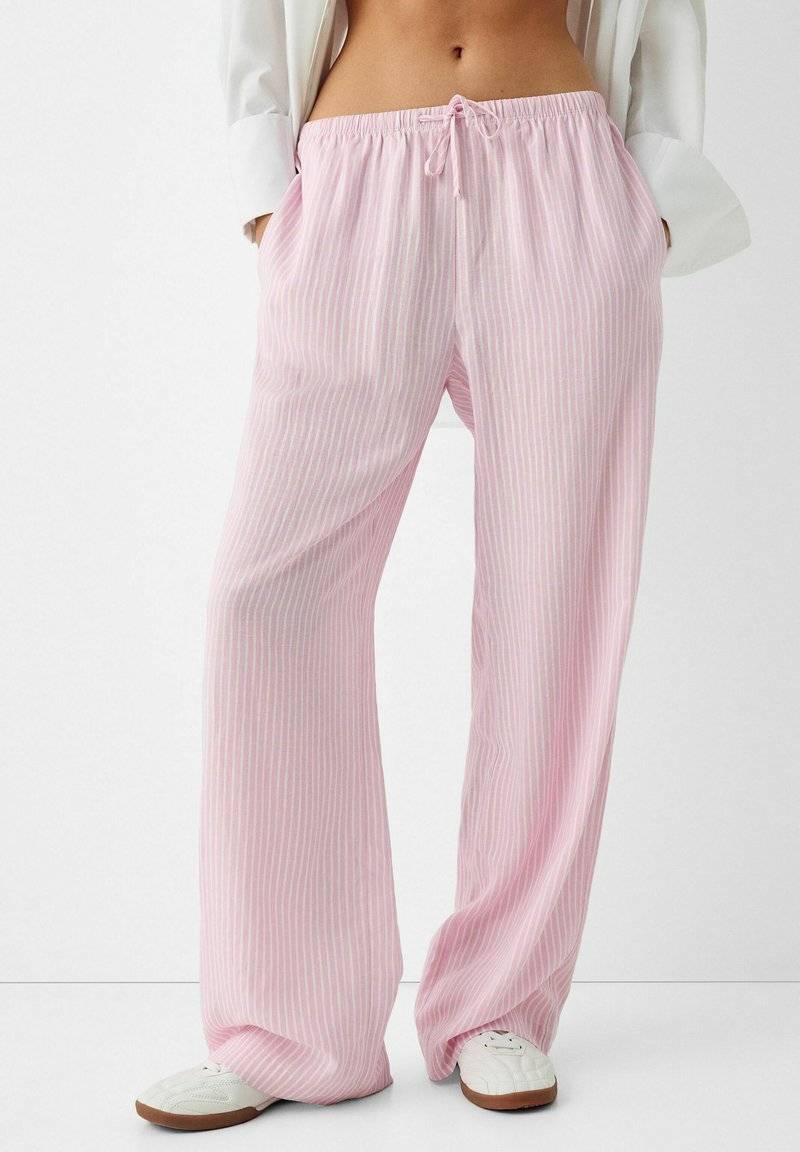 Bershka Bershka WITH AN ELASTIC - Trousers - light pink Günstiger Verkauf