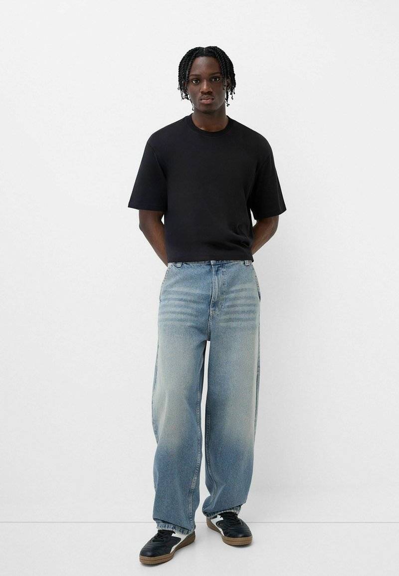 Bershka Bershka Relaxed fit jeans - blue grey Kostenloser Versand