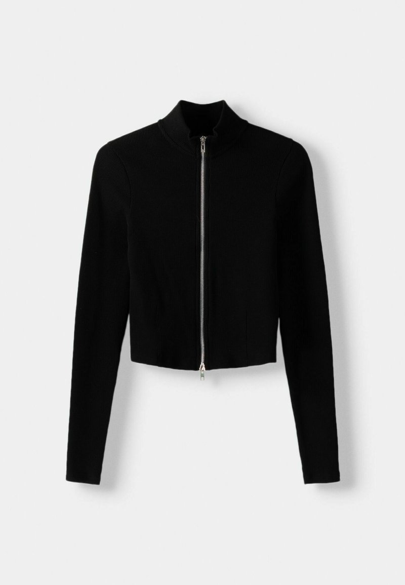 Bershka Bershka LONG SLEEVE - Cardigan - black Fabrik Onlineshop