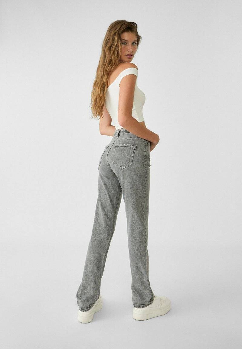 Stradivarius Stradivarius Straight leg jeans - grey denim Online