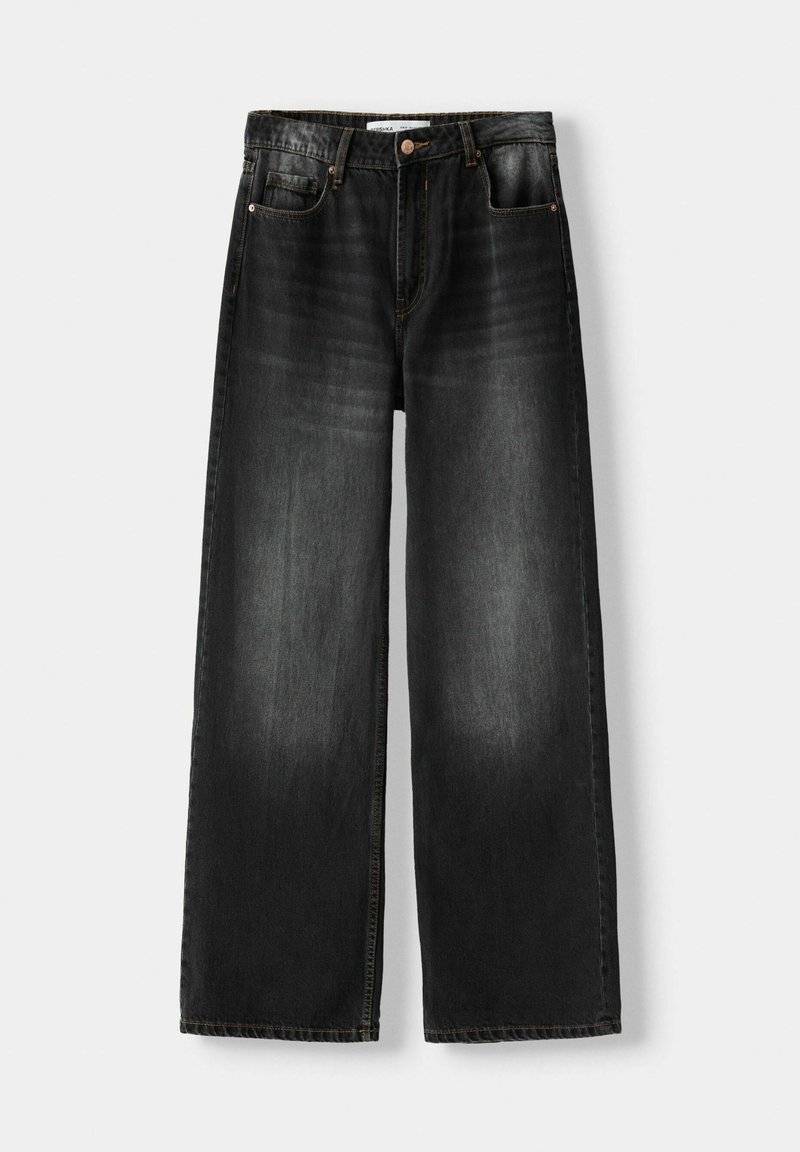 Bershka Bershka BAGGY - Flared Jeans - black Blitzverkäufe