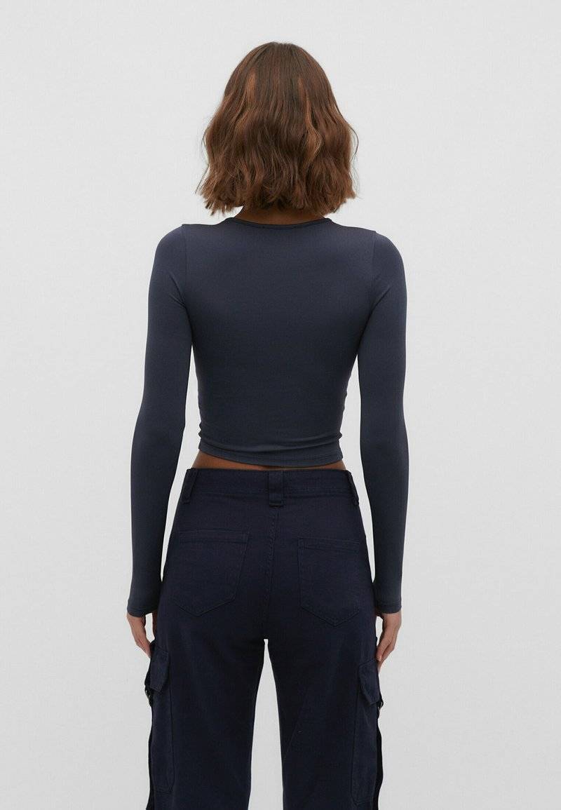 Stradivarius Stradivarius Long sleeved top - dark blue Limitierter Zeitrabatt