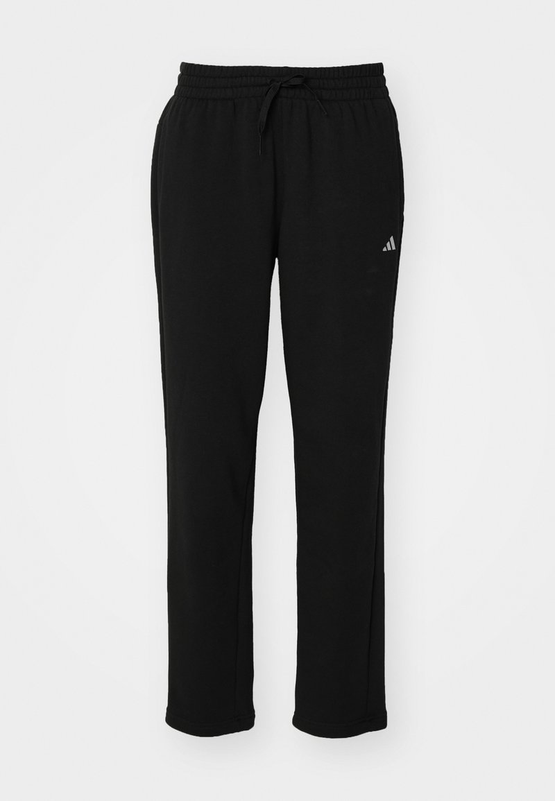 adidas Sportswear adidas Sportswear ESSENTIALS SMALL LOGO FEEL COZY OPEN HEM PANT - Tracksuit bottoms - black Begrenzt auf 3 Tage
