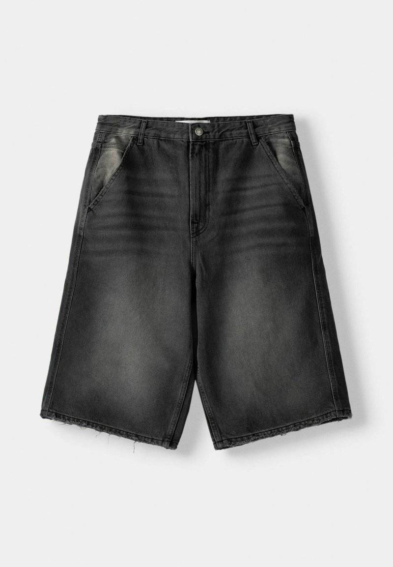Bershka Bershka SKATER - Denim shorts - black Sonderangebot