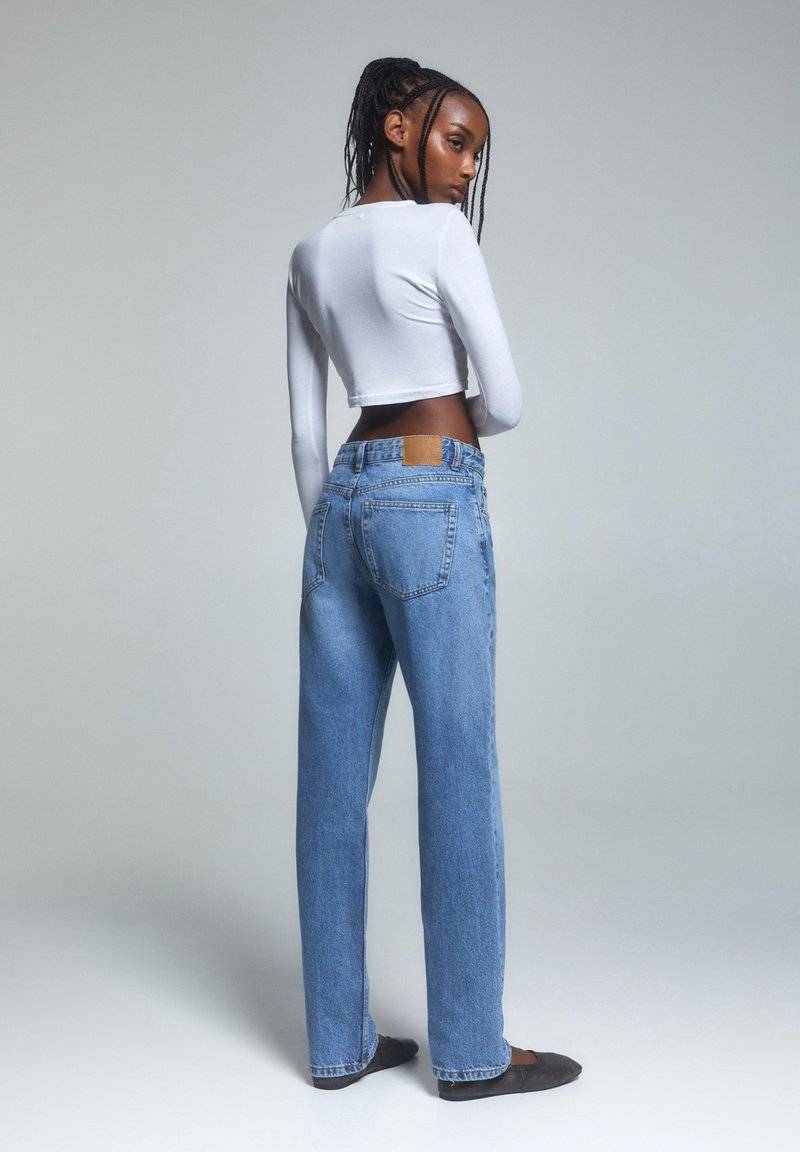 PULL&BEAR PULL&BEAR MID-WAIST - Straight leg jeans - blue denim Online Shopping