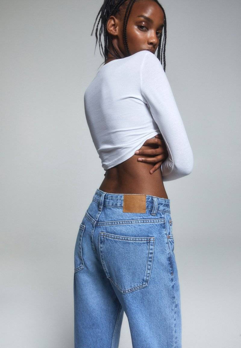 PULL&BEAR PULL&BEAR MID-WAIST - Straight leg jeans - blue denim Online Shopping