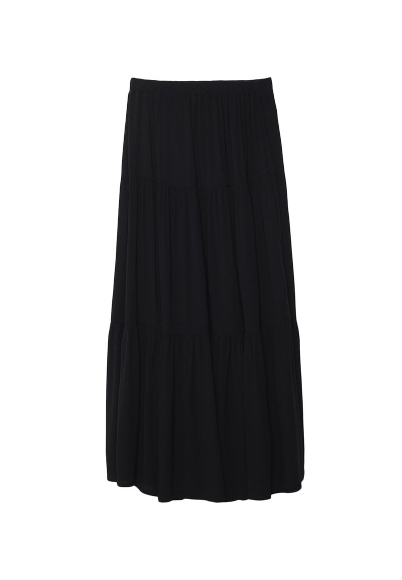 Stradivarius Stradivarius PEASANT - Maxi skirt - black Preisnachlass