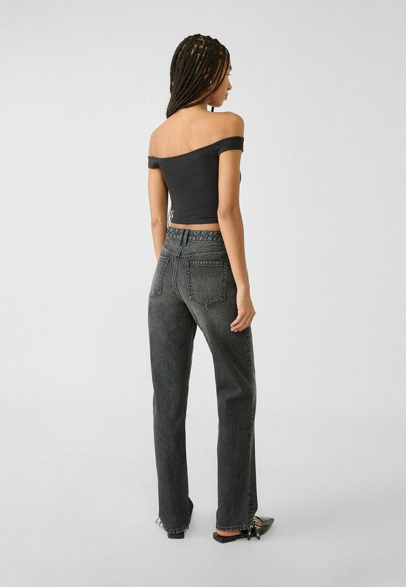 Stradivarius Stradivarius Straight leg jeans - dark grey Sonderangebot der Fabrik