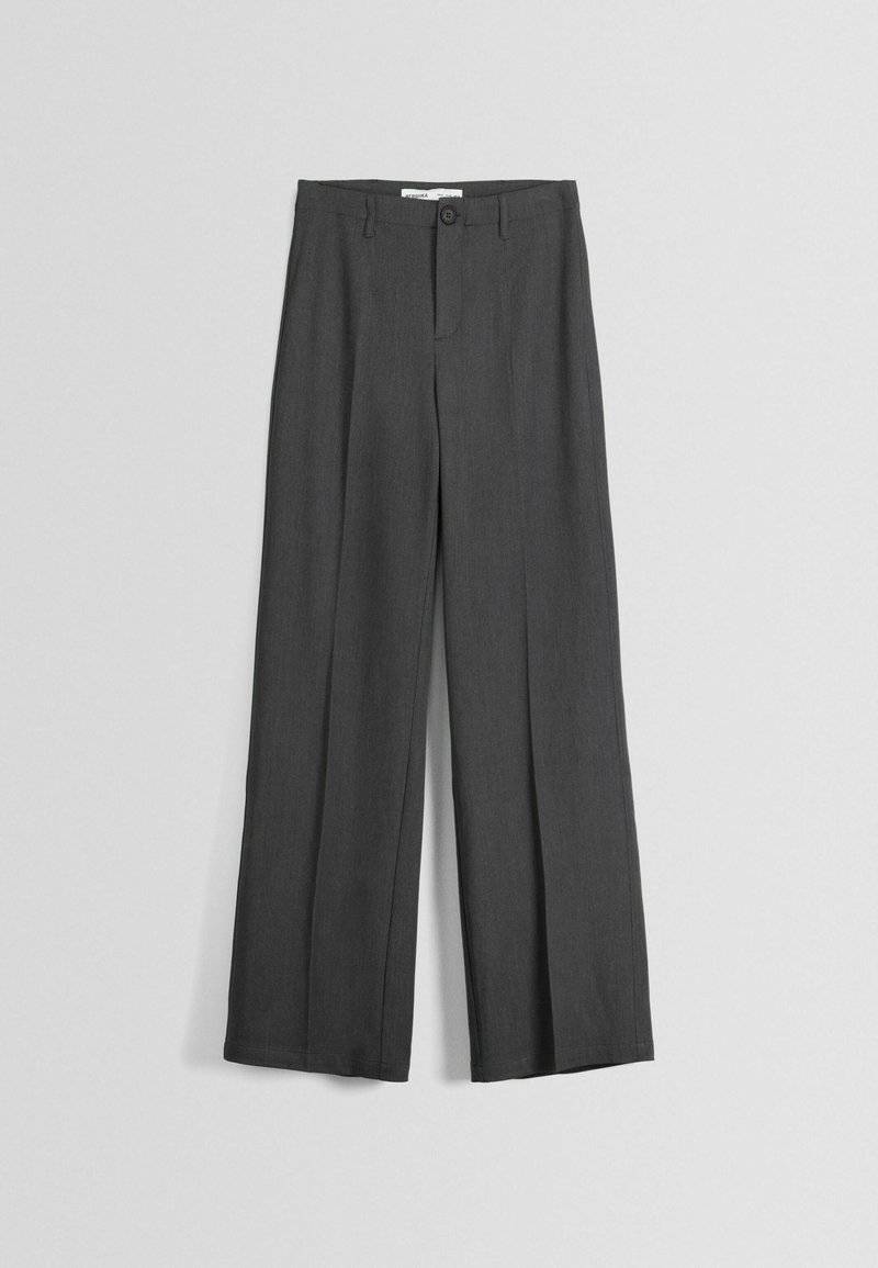 Bershka Bershka WIDE-LEG TAILORED - Trousers - mottled dark grey Bis zu 55% Rabatt