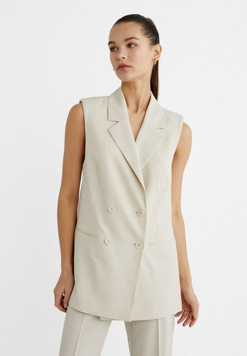 Stradivarius Stradivarius Waistcoat - white Nur noch ein Tag übrig