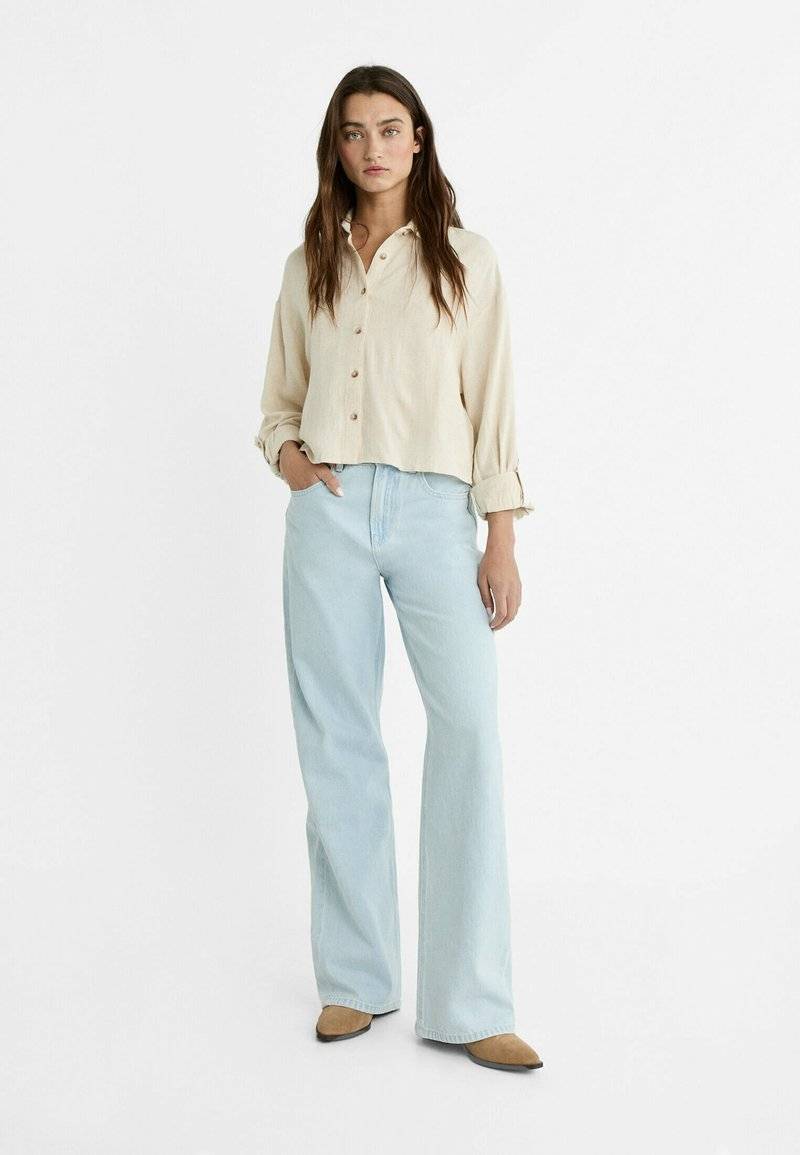Stradivarius Stradivarius Button-down blouse - stone 50% Rabatt mit kostenlosem Versand