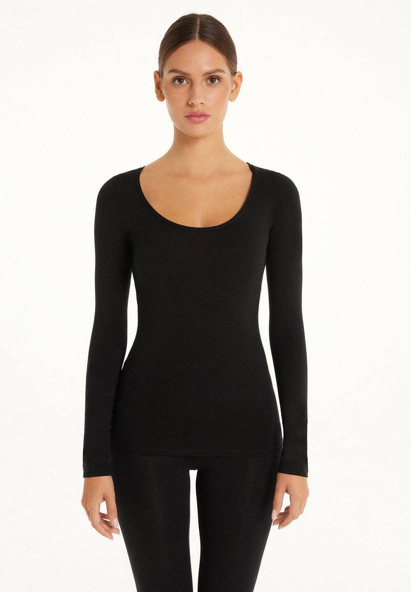 Tezenis Tezenis ROUND-NECK - Long sleeved top - nero zollfrei