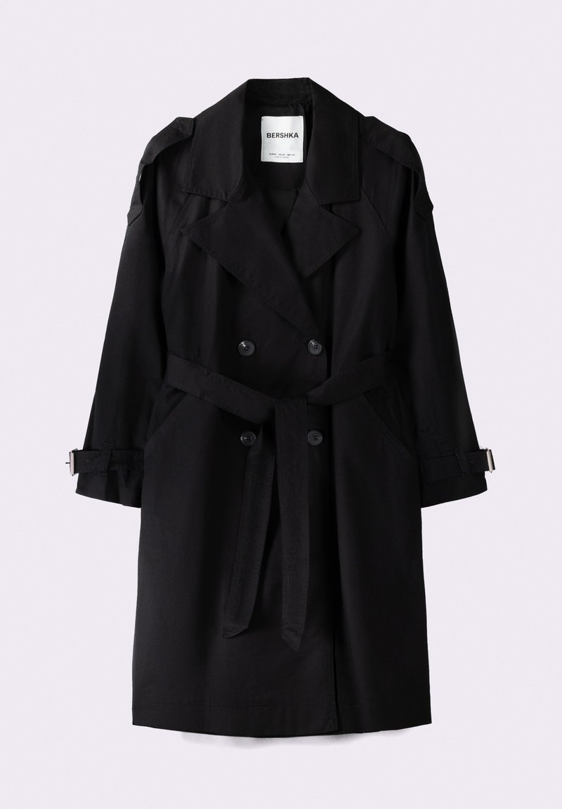 Bershka Bershka Trenchcoat - black Auslauf