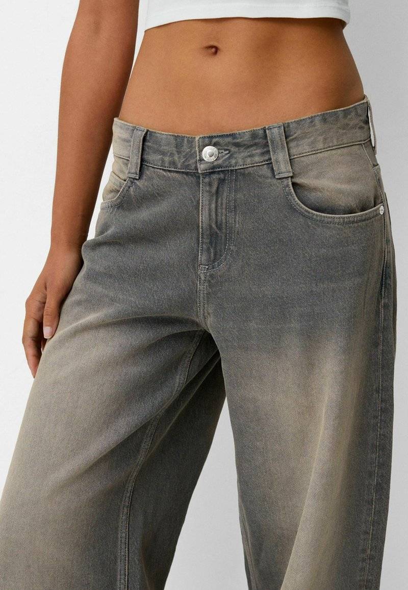 Bershka Bershka BALLOON FIT - Relaxed fit jeans - mottled dark grey Günstiger Verkauf