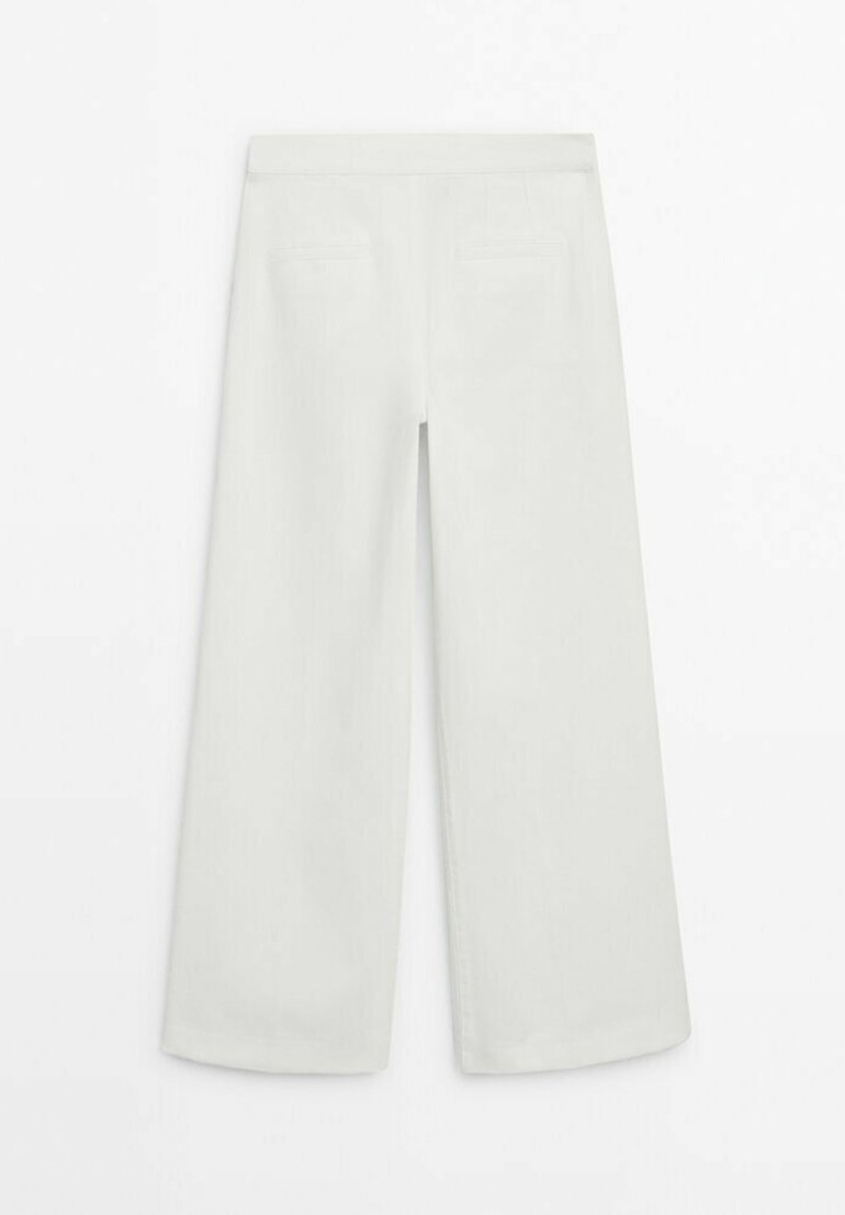 Massimo Dutti Massimo Dutti HIGH-WAIST FLARED - Trousers - white Fabrikverkauf