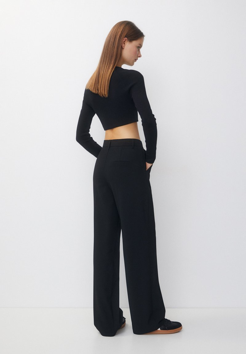 PULL&BEAR PULL&BEAR DARTED SMART - Trousers - black Blitzverkäufe