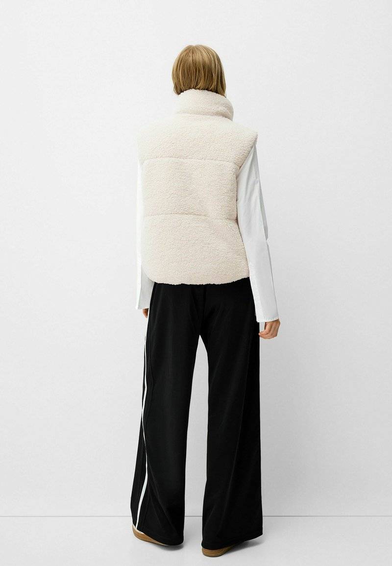 Bershka Bershka REVERSIBLE - Waistcoat - white Limitierter Zeitrabatt