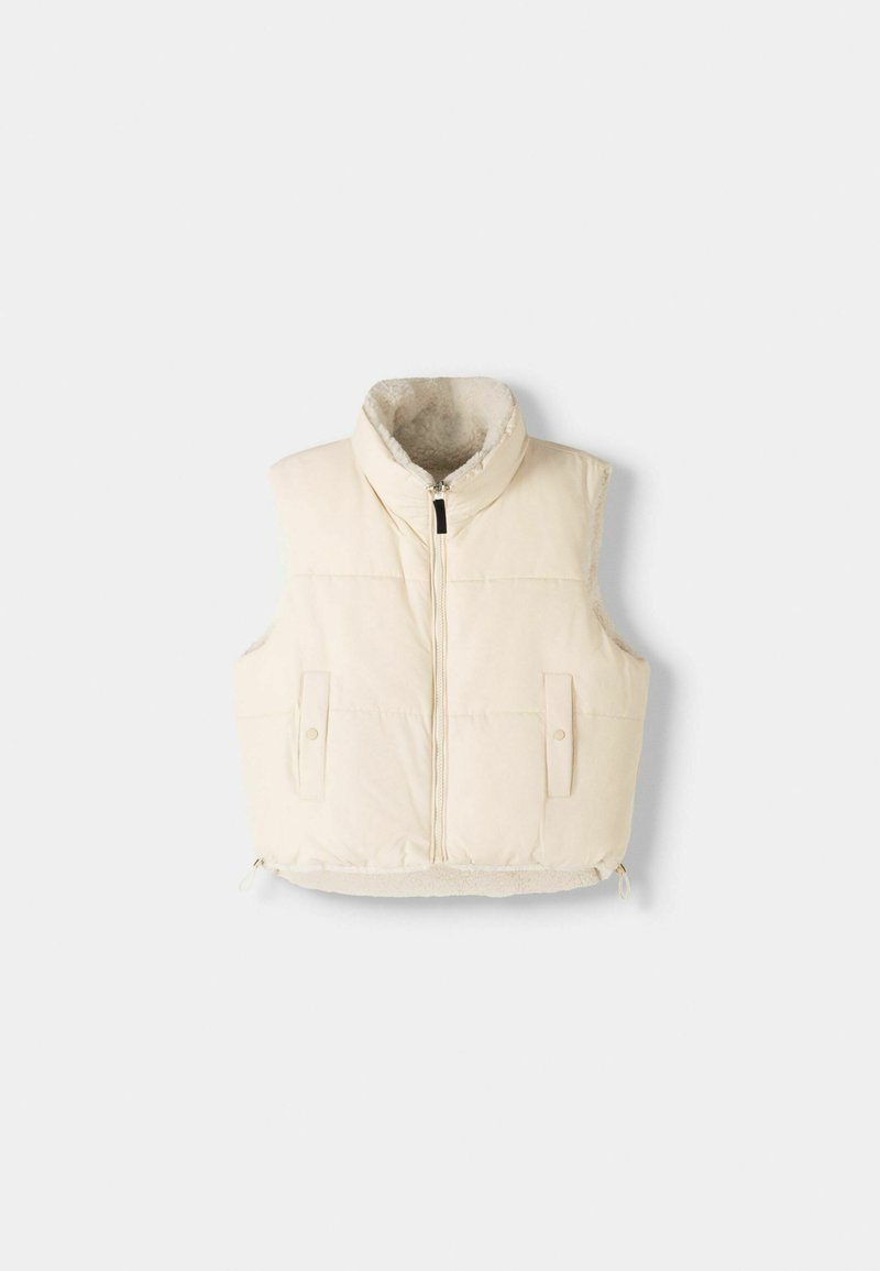 Bershka Bershka REVERSIBLE - Waistcoat - white Limitierter Zeitrabatt