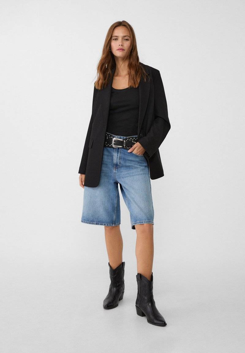 Stradivarius Stradivarius REGULAR FIT - Short coat - black Exklusivangebot